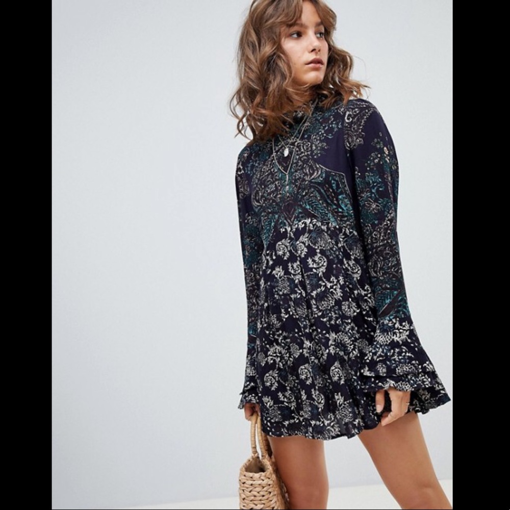 SOLD Free People the lady luck printed tunic dress